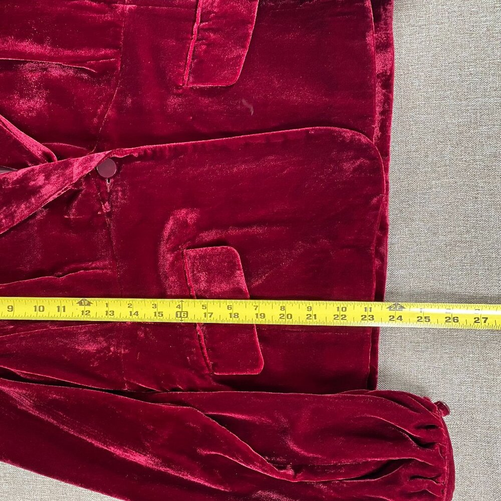 Apt 9 Velvet Like One Button Blazer Top Women's 16 V-neck Plum NWT - Picture 10 of 12